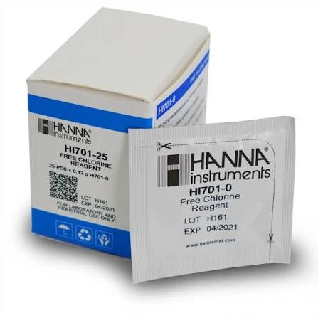 Hanna Free Chlorine Reagents LR, 0.00 to 2.50 mg/l - 25 pcs